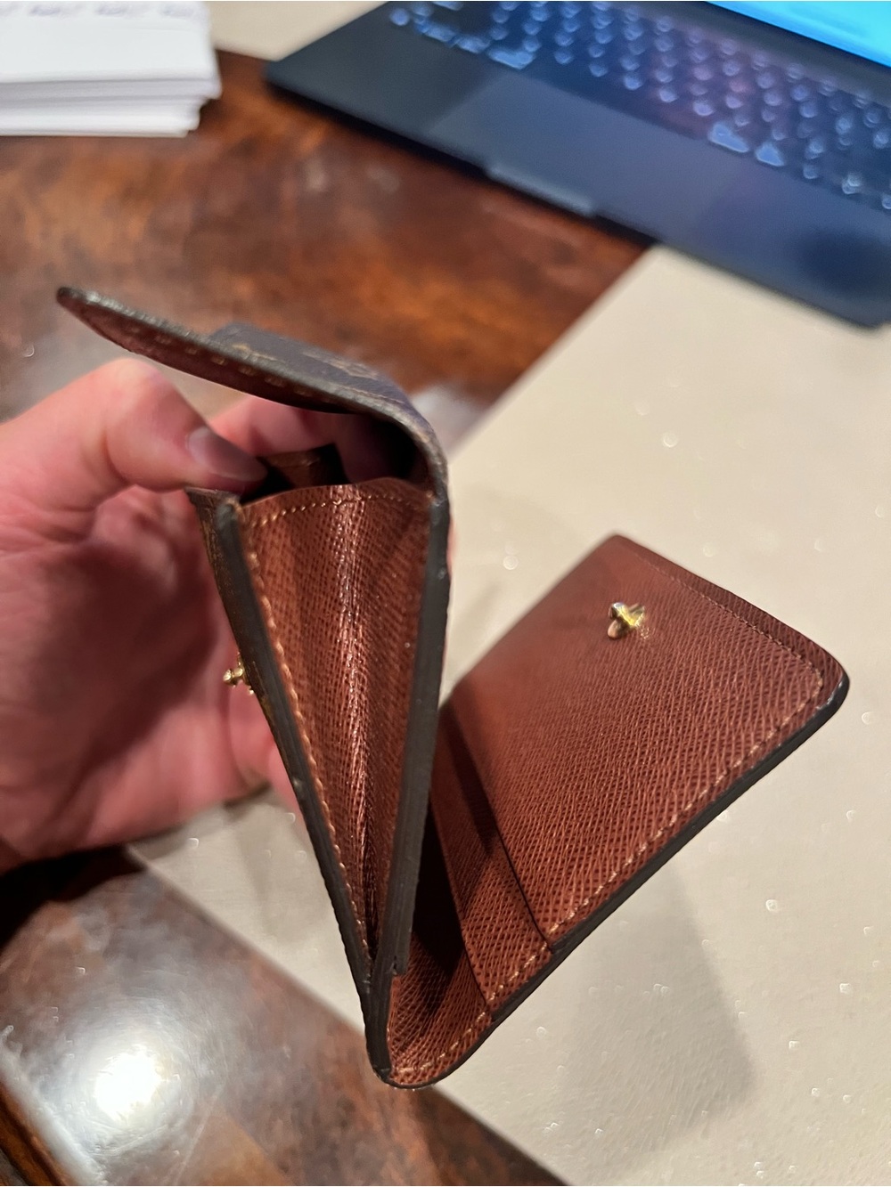 Louis Vuitton Monogram compact snap wallet, made in France. With the box - Picture 12 of 16